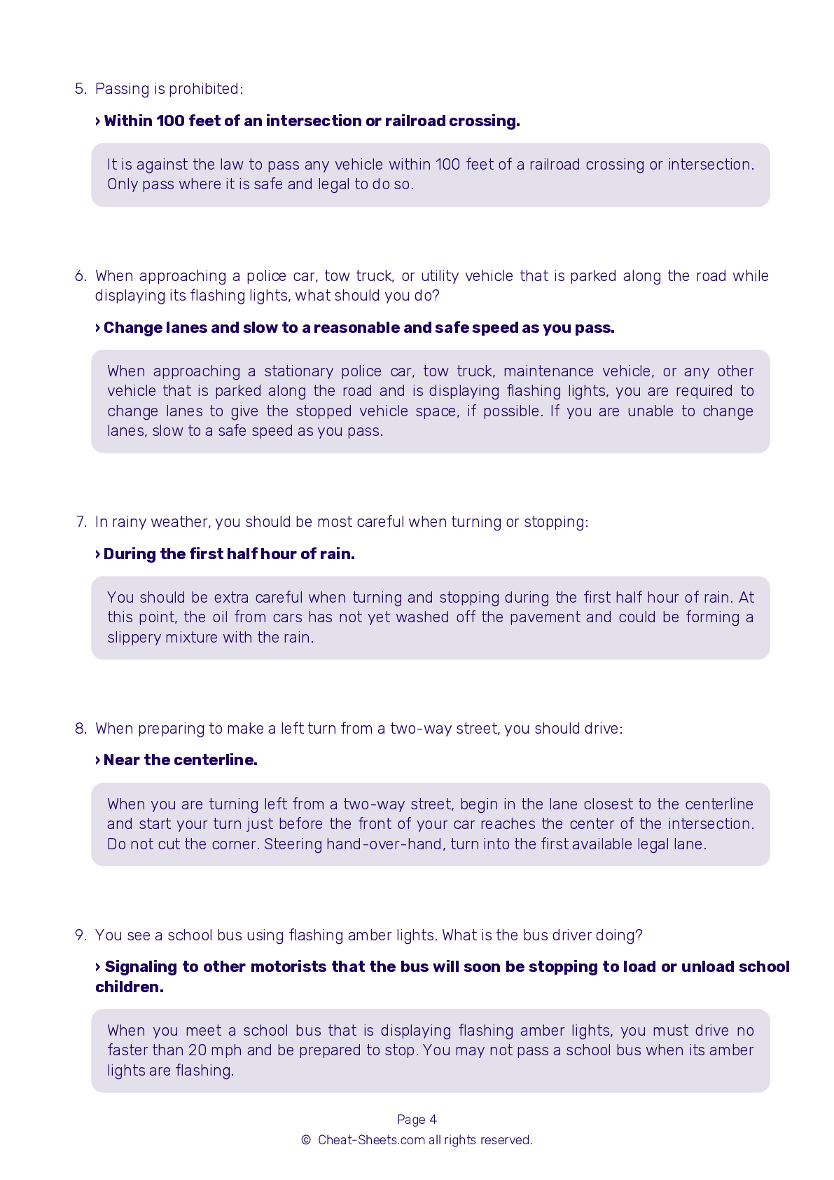 Free Dmv Cheat Sheet Delightper