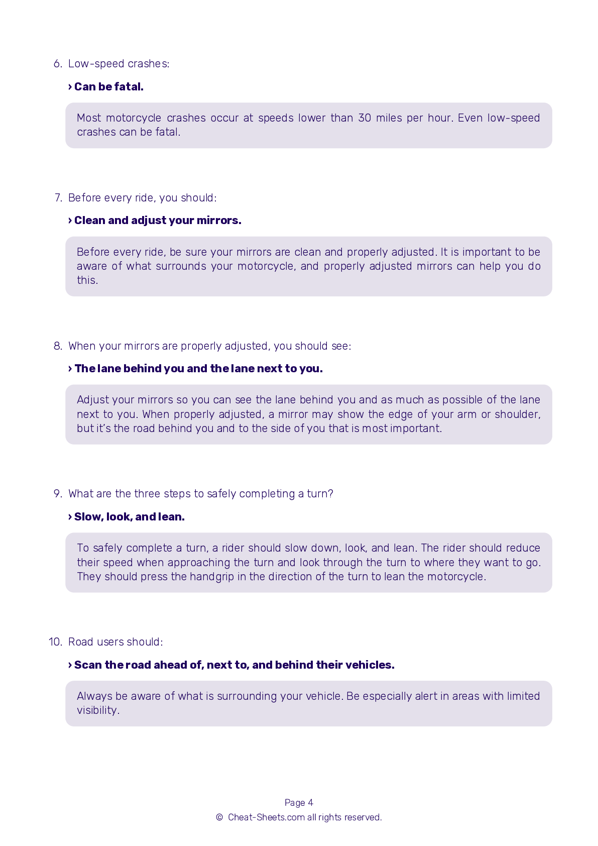 nj dmv test cheat sheet