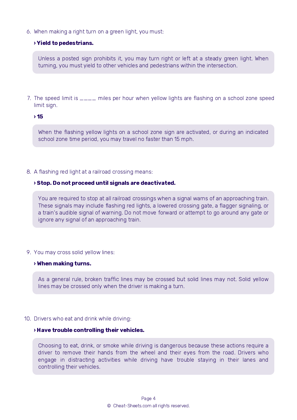 Dmv Written Test Cheat Sheet Liofacts